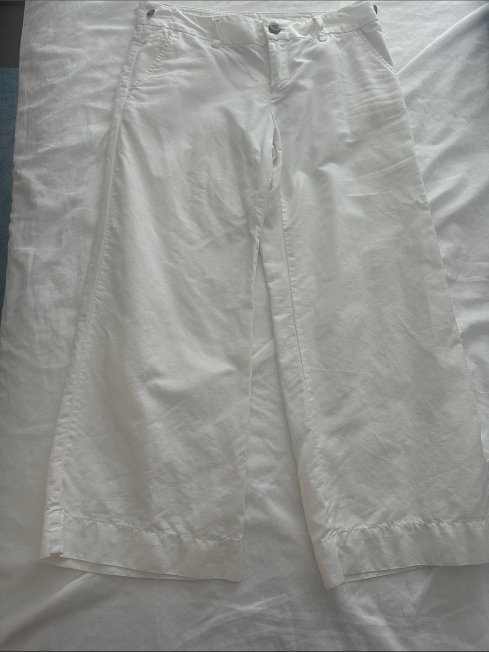 GAP White Wide-Leg Cotton Chinos